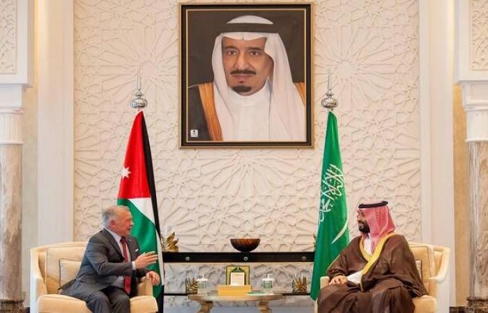ولي
      العهد
      السعودي
      يبحث
      مع
      ملك
      الأردن
      تطوير
      العلاقات
      الثنائية
      والأوضاع
      في
      فلسطين