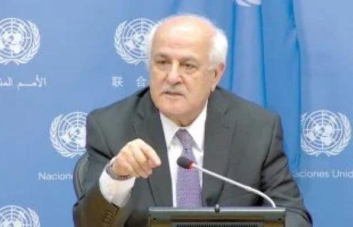 مندوب فلسطين بالأمم المتحدة: إسرائيل لم تلتزم بوقف إطلاق النار فى قطاع غزة  كتب