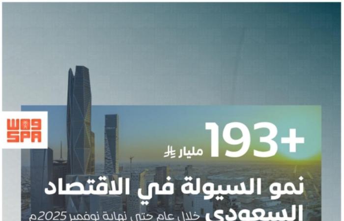 نمو السيولة في الاقتصاد السعودي 
بأكثر من 193 مليار ريال