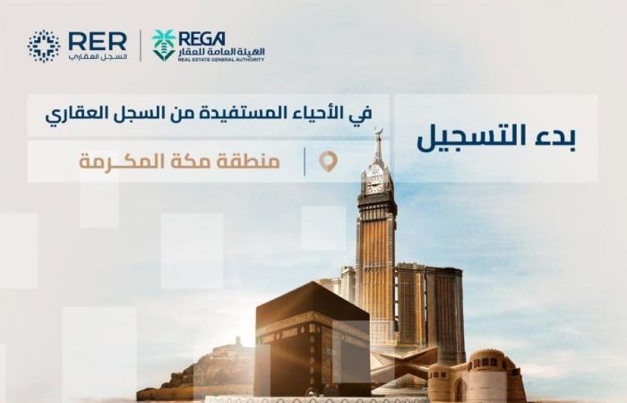 السجل العقاري يبدأ تسجيل 14,750 قطعة عقارية في منطقة مكة المكرمة