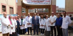 محافظ القليوبية يتفقد القافلة البيطرية المجانية بكفر شكر