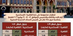 السكة الحديد: تشغيل قطارات مخصوصة بين القاهرة والإسماعيلية والإسكندرية