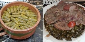 طريقة عمل طاجن ورق العنب بشرائح اللحم
