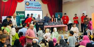 حياة كريمة بالشرقية توزع 300 شنطة مدرسية ومستلزمات دراسية على الطلاب