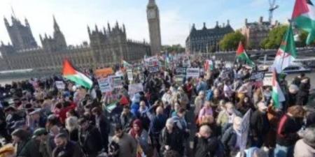 احتجاجات داعمة لفلسطين في لندن لحث بيرنهام على فرض عقوبات ضد إسرائيل