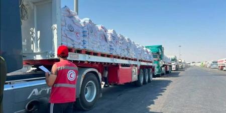 من مصر إلى غزة، الهلال الأحمر يطلق قافلة مساعدات ضخمة تحمل 2741 طنًا