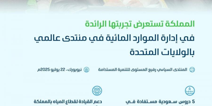 المملكة تشارك العالم تجربتها في إدارة الموارد المائية