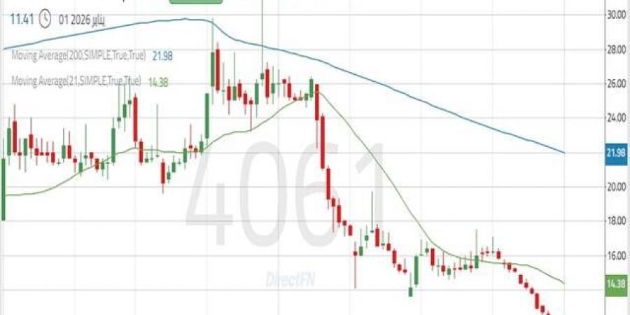 سهم "أنعام القابضة" ضمن اتجاه هابط يعكس سيطرة القوة البيعية