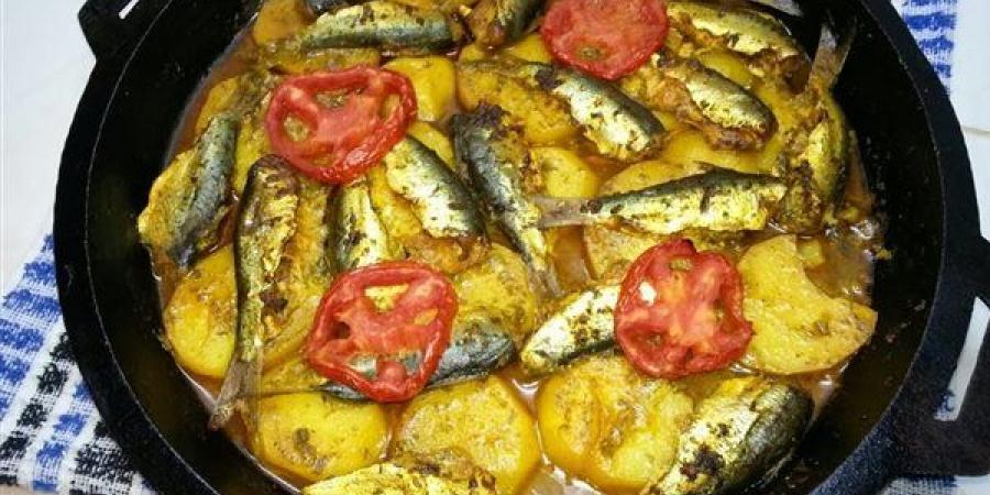 طريقة عمل صينية السردين بالبطاطس فى الفرن